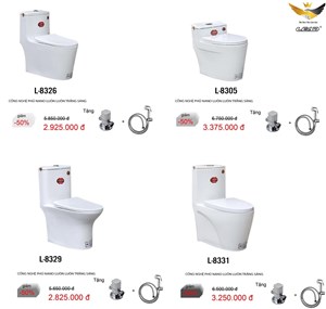 Bàn cầu cao cấp tặng xịt