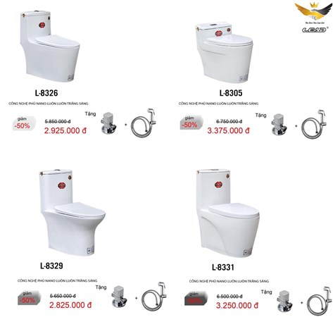 Bàn cầu cao cấp tặng xịt