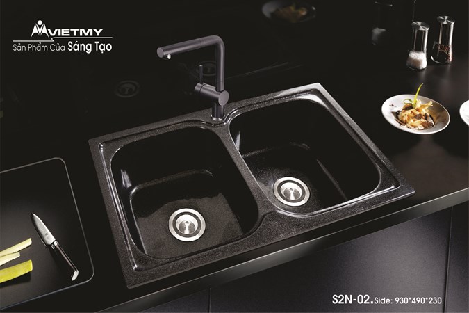 Chậu rửa bát Granite Việt Mỹ S2N-02