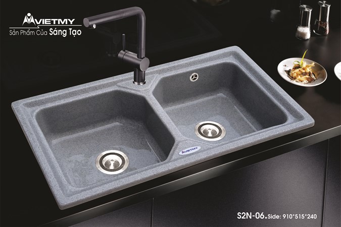 Chậu rửa chén bát đá Granite Việt Mỹ S2N-06