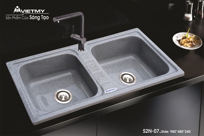 Chậu rửa chén bát đá Granite Việt Mỹ S2N-07