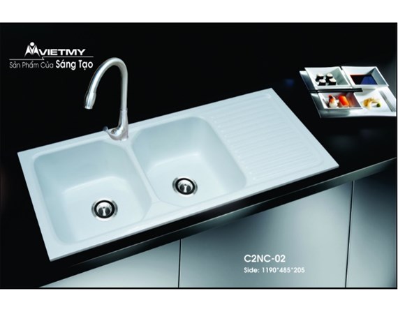 Chậu rửa chén đá nhân tạo Việt Mỹ C2NC 02