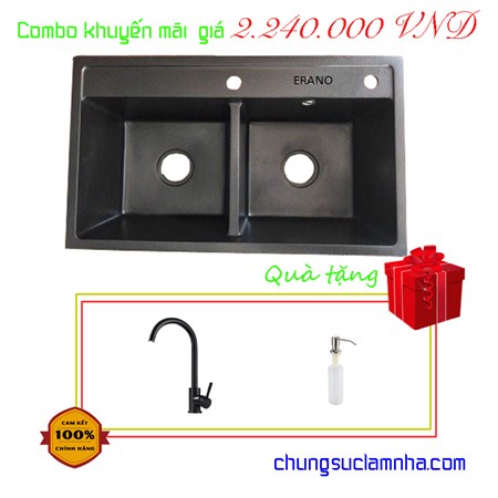 Chậu rửa đá nhân tạo ERANO ED-8046D