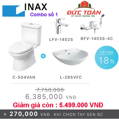 Combo bàn cầu INAX số 1