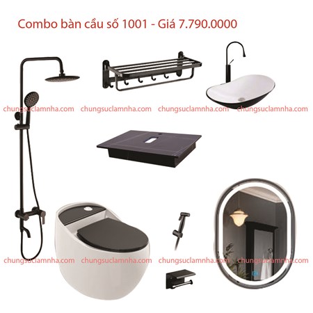 Combo đen huyền bí bàn cầu trứng sen cây