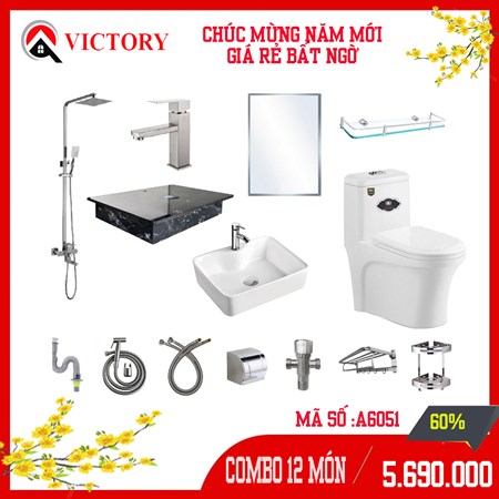Combo thiết bị vệ sinh 12 món 6051