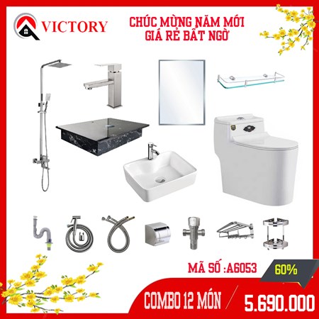 Combo thiết bị vệ sinh 12 món 6054