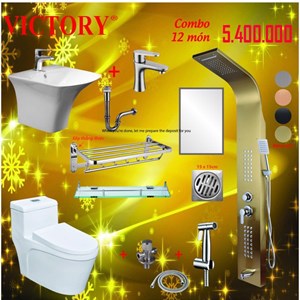 Combo thiết bị vệ sinh  12 món cao cấp