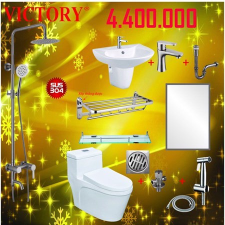 Combo thiết bị vệ sinh tròn 11 món cao cấp