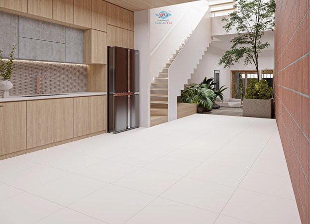 Đá bóng mờ 60x60 trắng trơn Ý Mỹ P65000