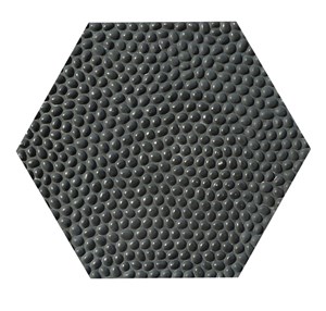 Gạch sỏi lục giác hạt dày đen
