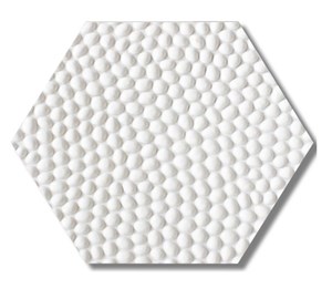 Gạch sỏi lục giác hạt dày trắng