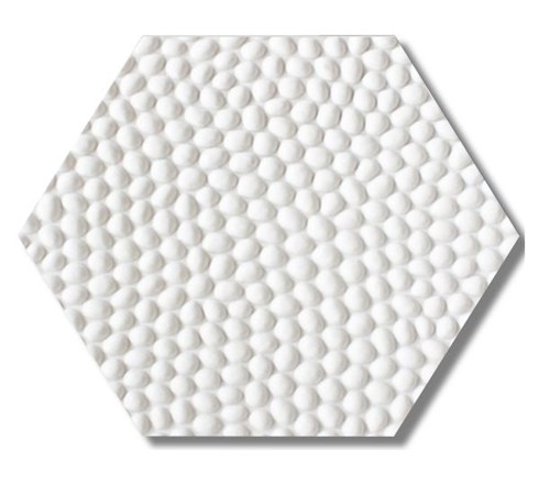 Gạch sỏi lục giác hạt dày trắng