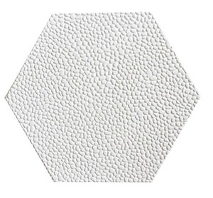 Gạch sỏi lục giác hạt nghiền dày trắng