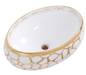 Lavabo đặt bàn hoa văn Kassani KS-8836